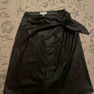 The Drop faux leather wrap skirt